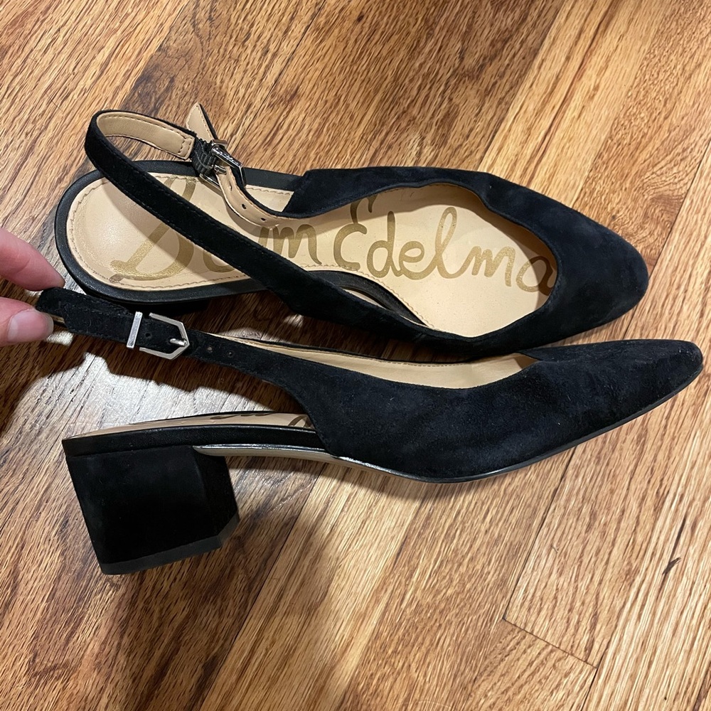 Sam Edelman sling back genuine suede leather heel